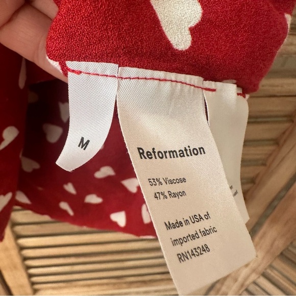 Reformation Red Heart Print Top - Picture 4 of 5